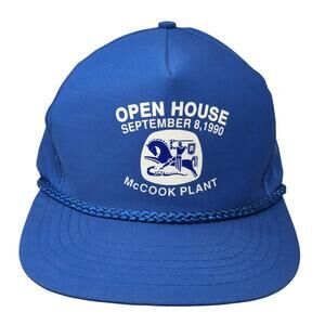 Players Snapback Rope Hat Blue One Size Open House McCook Plant Outdoor